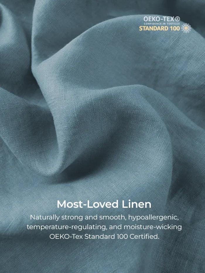 100% Linen Side-Tie Button-Back Boxy Top ELSIE