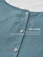 100% Linen Side-Tie Button-Back Boxy Top ELSIE