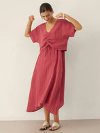 100% Linen Strappy Maxi Dress & Cover-Up Set UNA