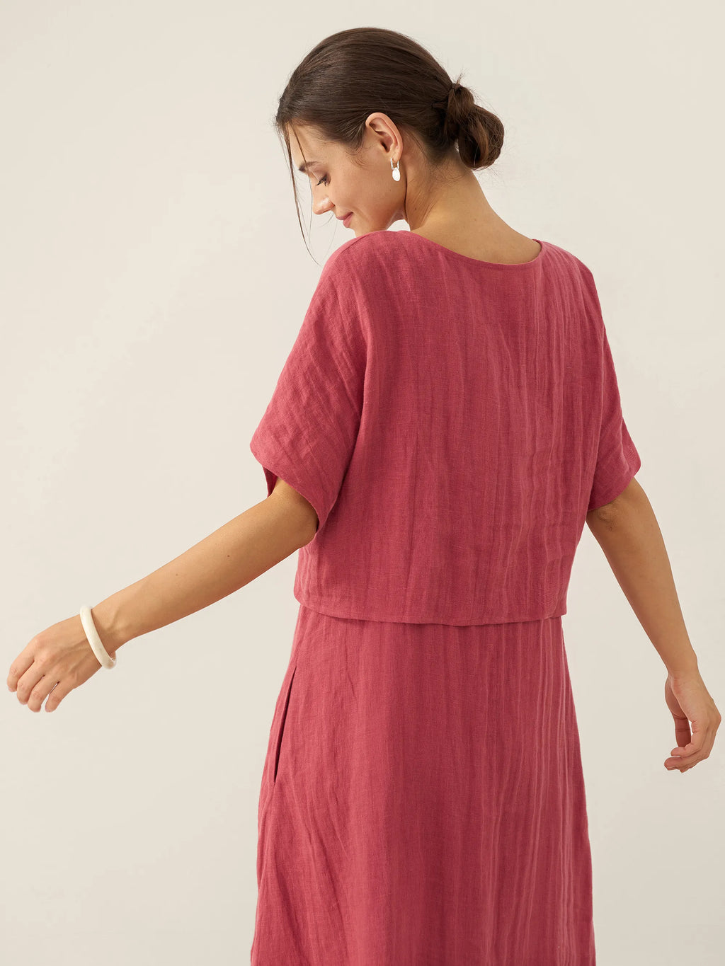 100% Linen Strappy Maxi Dress & Cover-Up Set UNA
