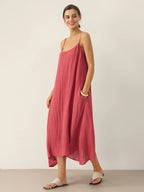 100% Linen Strappy Maxi Dress & Cover-Up Set UNA