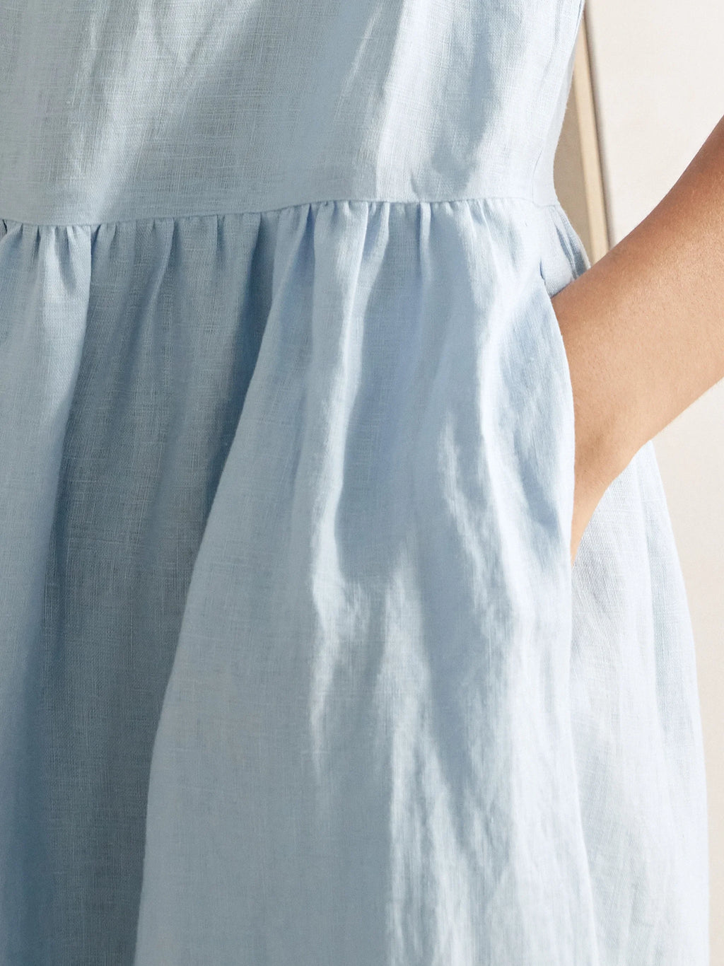 100% Linen A-Line Midi Dress VALENCIA
