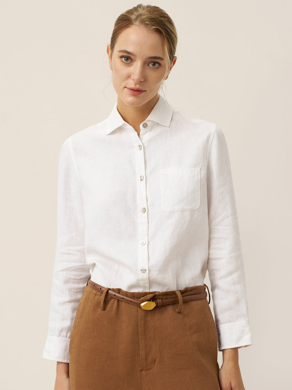 100% Linen Classic Shirt Top SAVANNAH