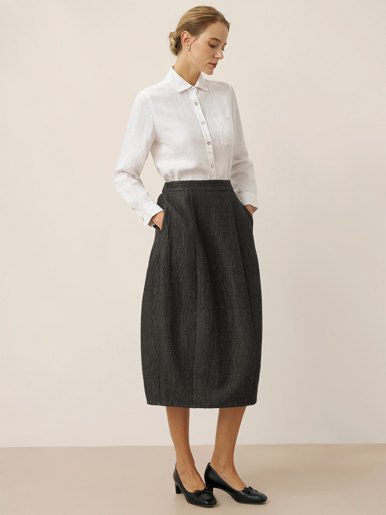 100% Linen Classic Shirt Top SAVANNAH