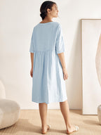 100% Linen A-Line Midi Dress VALENCIA