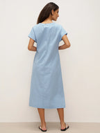Linen Ladder Tie Simple Dress TAMARA