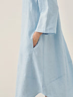 100% Linen Bateau Neck Midi Dress BROOKE