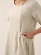 100% Linen Pocket Caftan Midi-Dress ESME