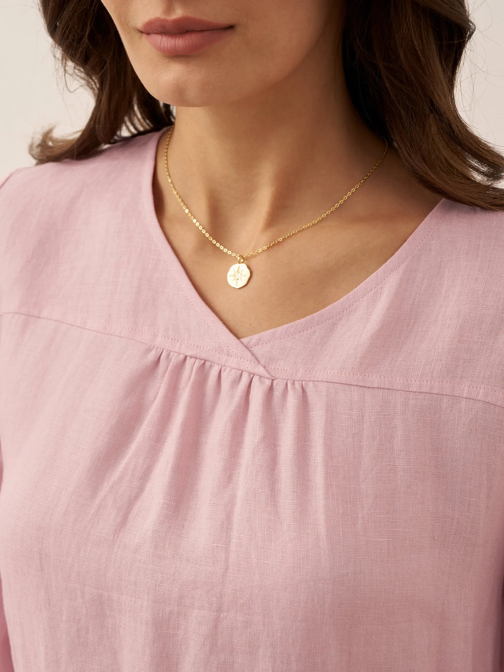 100% Linen A-Line Drawstring Waist Midi Dress DIXIE