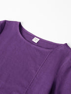 100% Linen Collarless Mid-Length Dress SOFIA