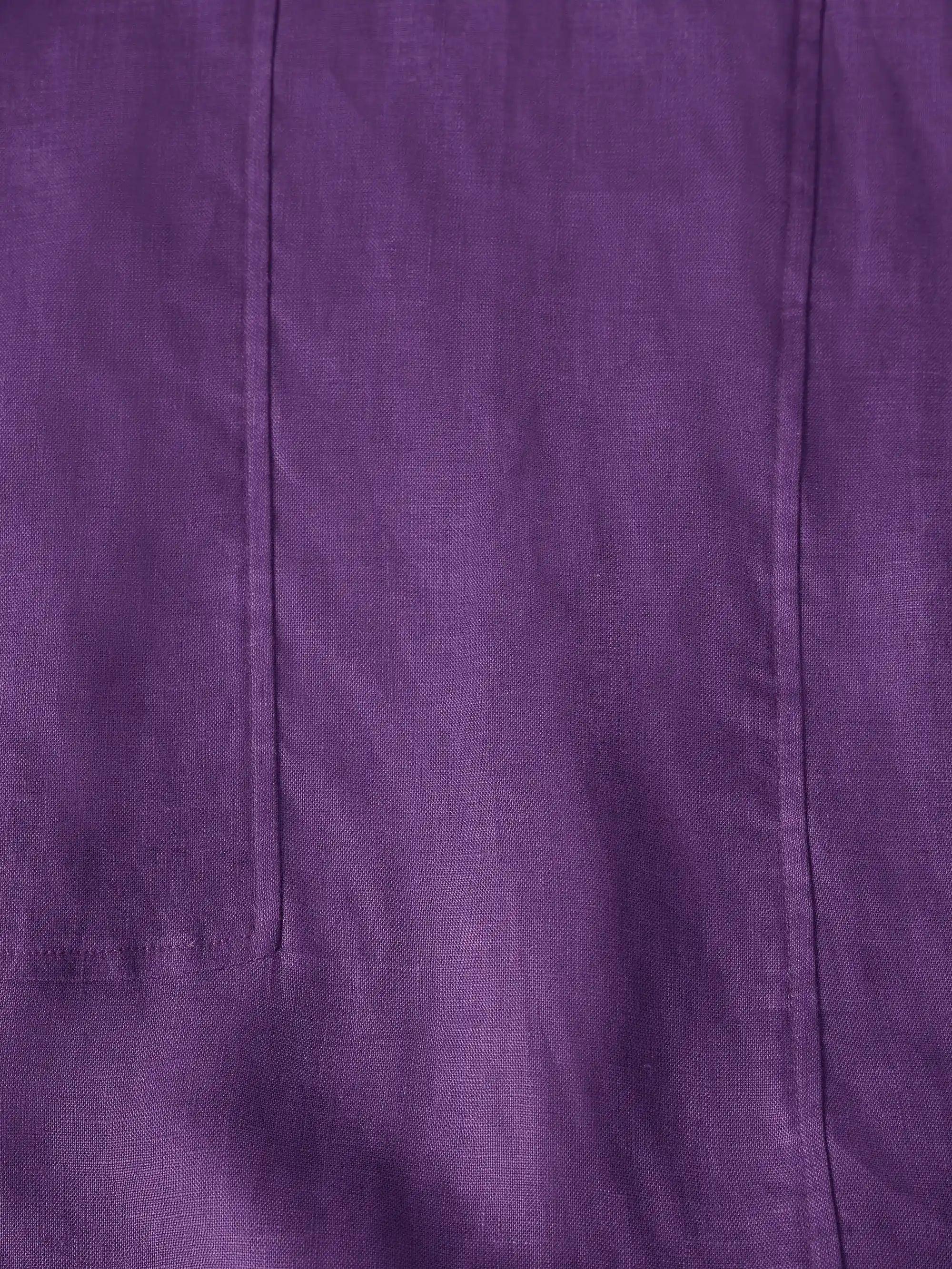 100% Linen Collarless Mid-Length Dress SOFIA