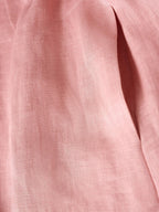 100% Linen Loose Fit Button Waist Gathered Maxi Dress LUNA