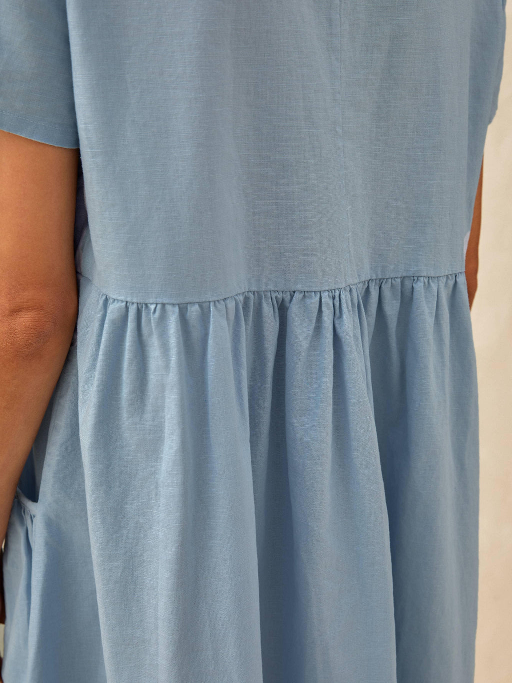 Linen Patch Pocket Loose Hem Resort Dress FRANKIE