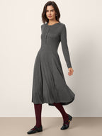 Cashmere Buttoned Panel Maxi Dress BREE