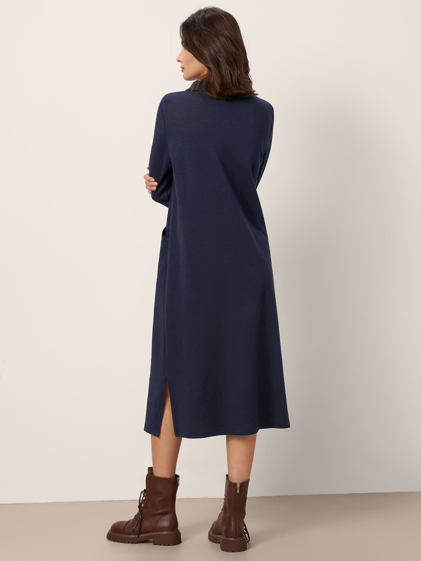 Cotton Collared Midi Dress ELYSE