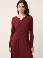 Wool Lyocell Sculpted Inverted Pleat Midi Dress DARIA