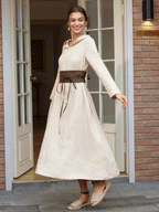 100% Linen Hooded Pullover Maxi Dress REBECCA